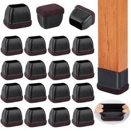 32 Pcs Rectangle Chair Leg Floor Protectors, Silicone Chair Leg Protectors for Hardwood Floors, High Elastic Chair Leg Cover for Chair Table Desk, Protect Wooden Floors from Scratching, Won't Tear