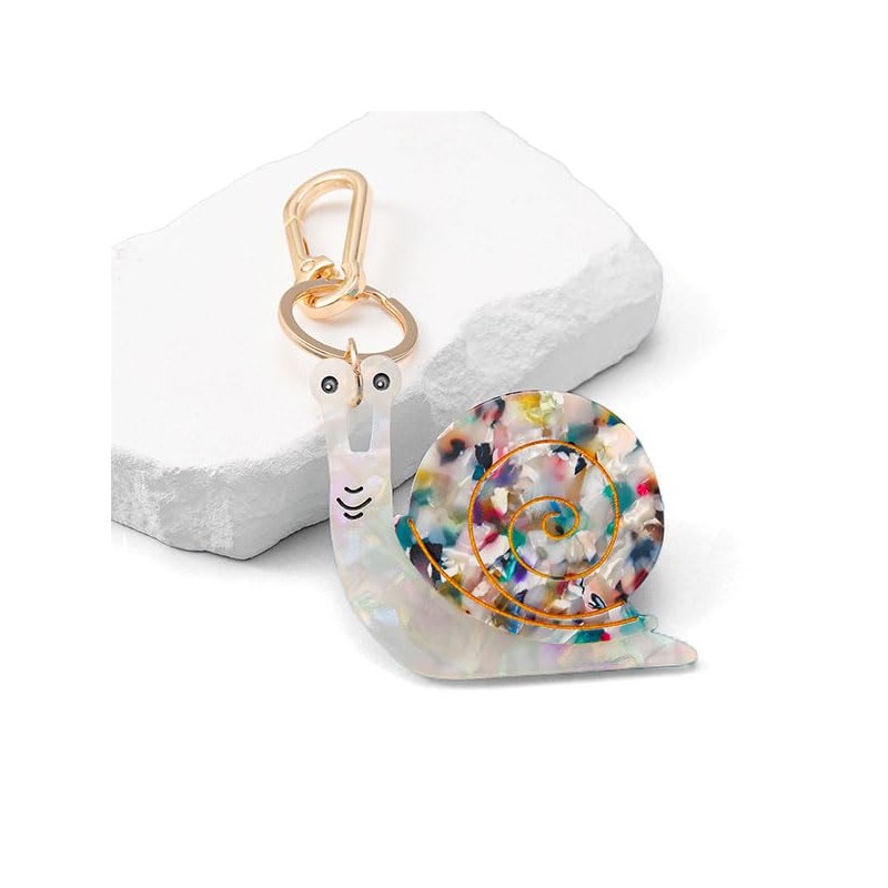 PERSONFUN Cozy Snail Bag Charm Keychain - Kawaii Acrylic Snail