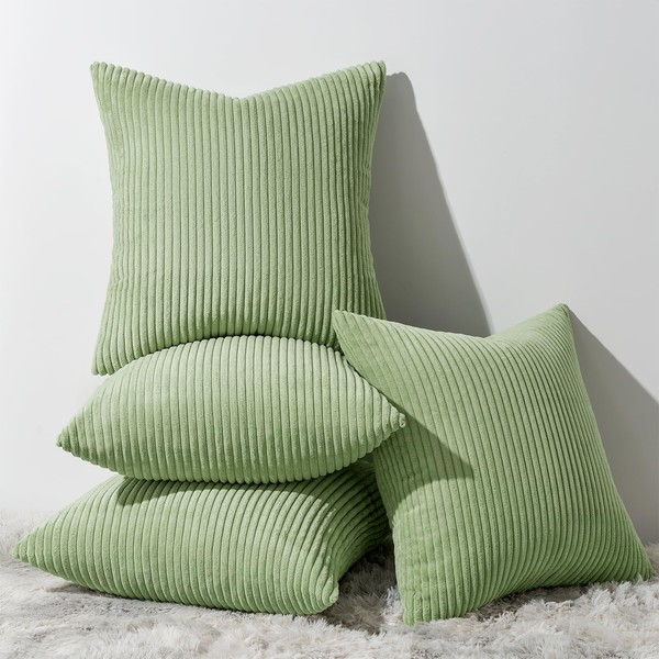 Topfinel Sage Green Decorative Throw Pillow Covers Cushion Cases, Set
