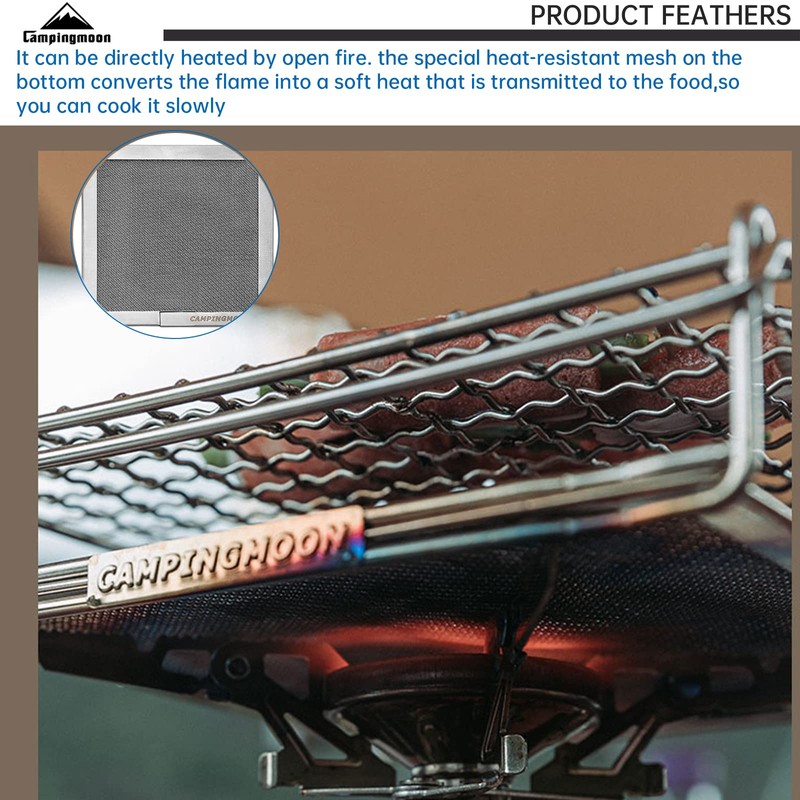 Campingmoon Camping Bread Toaster Folding Camp Stove Toaster Gas Fire