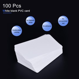 MECCANIXITY Blank PVC Cards for ID Badge Printers, Graphics Quality White Plastic CR80 10 Mil (CR8010) Pack of 100