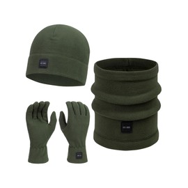 Indicode Herren INGjert Winter-Set Mütze, Schal & Handschuhe | Wintermütze Winterschal Army OS
