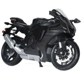 Risopen 1:12 Motorcycle Model Toy for Yamaha YZF-R1 1000R Metal Die-cast with Plastic Motorcycle Model No Assembly Required Mini Finished Moto Gift for Adult（Black）