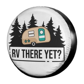 Delerain RV There Yet Spare Tire Cover for RV Jeep Trailer SUV Truck and Many Vehicle, Wheel Covers Sun Protector Waterproof (15 Inch for Diameter 27"-29")