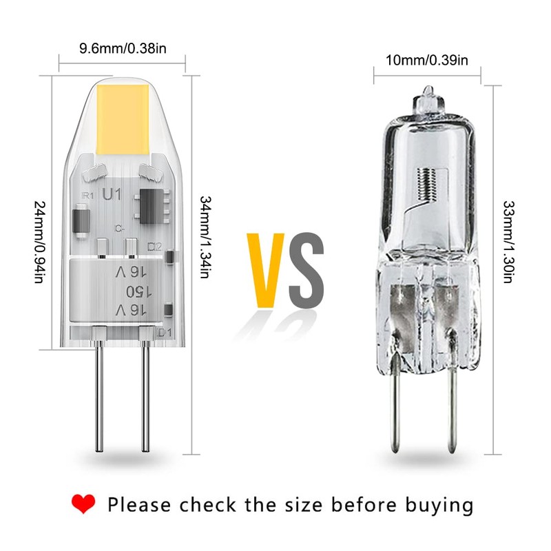 YUIIP G4 LED Bulb AC/DC 12V 1.2W (10W Halogen Bulb