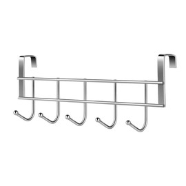 Andy's Orchids Over The Door 5 Hooks Rack, Clothes Coat Towel Hanger, Stainless Steel Towel Door Hooks, Good Load-Bearing Simplicity Home Bathroom Organizer