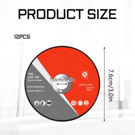 12PCS Cutting Disc Stainless Steel 76mm Cutting Disc Metal Cutting Discs Durable Angle Grinder Discs Ultra Thin Cut off Wheel Fast Precise Cutting Wheels Metal Grinding Wheels for Rotary Tool