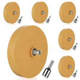 6 Pack Decal Remover Eraser Wheel Tool Kit with Adapter 3.46 inch Rubber Power Drill Eraser Wheel Adhesive Remover Wheel Tool Set for Cars, RV, Boats