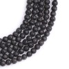 GEM-Inside Natural 6mm Black Lava Rock Round Gemstone Semi Precious