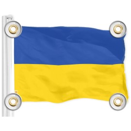 UD_G128 Combo Pack: American USA Flag 3x5 Ft & Ukraine Ukrainian Flag 3x5 Ft  Both LiteWeave Pro Series Printed 150D Polyester,
