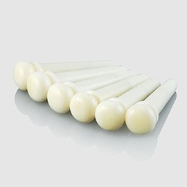 VANSON High Quality Bone Bridge Pins for Acoustic Guitars/String Pegs/Plain (Un-Slotted)