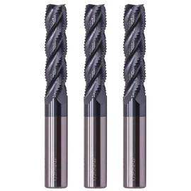 BestParts 3Pcs 1/2" Solid Carbide Roughing End Mills, ALCrSiN Nano Coated, 4 Flute, 35 Degree Helix, 1/2" Cutting Diameter, 1/2 inch Shank Diameter, 2" Length of Cut, 4" Overall Length