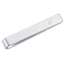 HONEY BEAR Mens Alphabet Letter Tie Clip Bar,Normal Size For Wedding Gift,5.4cm (M 1.57 inches)