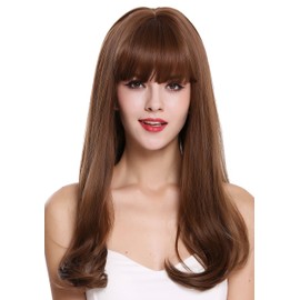 WIG ME UP - DL047-10/12 Women's Wig Long Straight Wavy Lace Fringe Brown Mix