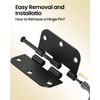 AmzGod Black Door Hinges - 42 Pack 3.5 Inch Rounded