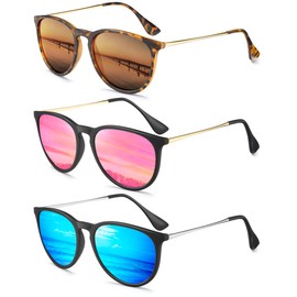 Womens Sunglasses Polarized Sunglasses Womens Trendy Round Classic Women Sunglasses for Party Shopping Holiday UV Protection