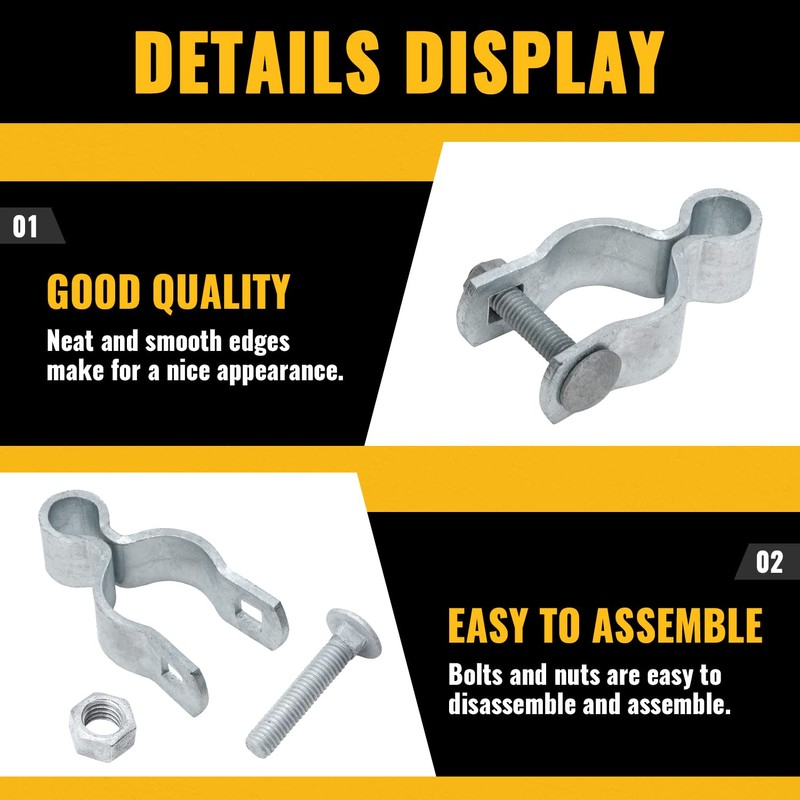 VIVIDA 1-3/8" Chain Link Female Gate Hinge, Metal Gate Hinge