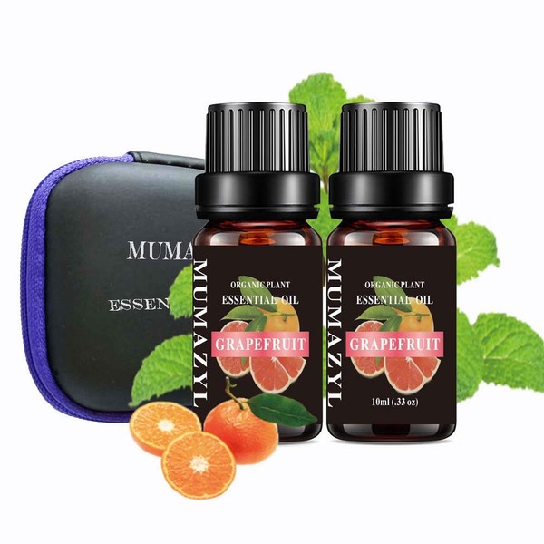 Grapefruit Citrus Essential Oil Organic Plant Natural 100% Pure Grade Grapefruit Oil for Diffuser,Cleaning,Home,SPA,Massage,Aromatic,Perfumes,Humidifier,Skin 2 Pack 10ml…