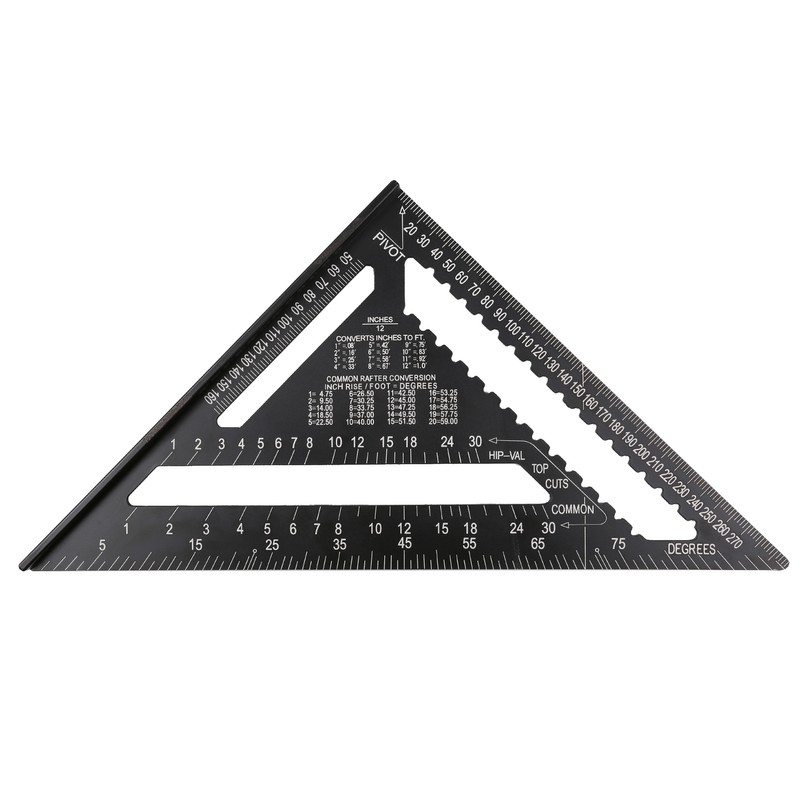 12 Inch Rafter Square Aluminum Alloy Metric Triangle Ruler Double