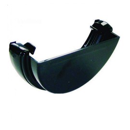 FLOPLAST 112mm Half Round Gutter External Stop End - Black