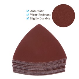 Kozelo 120pcs Mouse Sander Detail Sandpaper - [2500 Grit, 3-1/8" ] Triangle Hook and Loop Assorted Sanding Pads Sheet for Wood Furniture Polishing Use | Aluminum Oxide Sandpaper