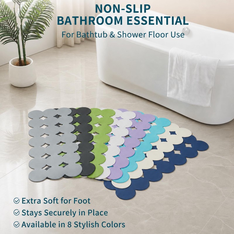 Webos Bathtub Mat Non Slip: Extra Long Rubber Bath Mat