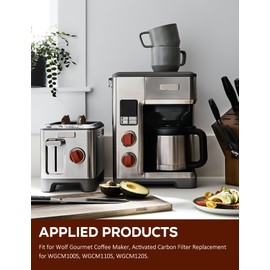 Coffee Maker Water Filter Pods Fit for Wolf Gourmet Coffee Maker, Activated Carbon Filter, Replace WGCM100S WGCM110S WGCM120S 10PCS