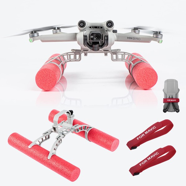 iEago RC Mini 3 Pro Water Landing Gear Training Kit Floating Holder Extender Leg Float Expansion Kit with Nylon Propellers Guard Strap Protector Stabilizer for DJI Mini 3 Pro Accessories