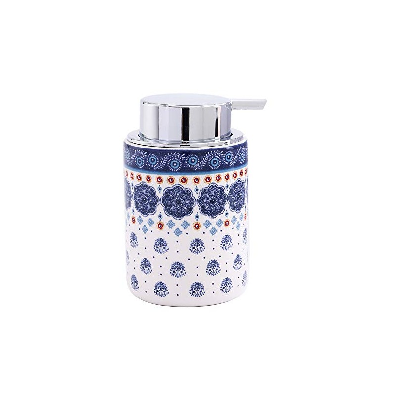 Bico Blue Talavera Ceramic 12oz Soap Dispenser with Removable Pump,