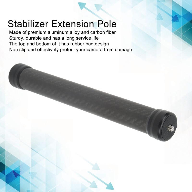 Carbon Fiber Extension Monopod Pole, 25cm 33mm Diameter 1/4" Screw