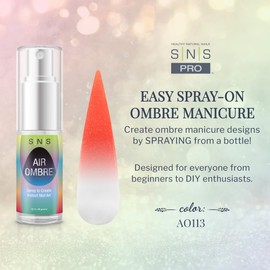 SNS Air Ombre Nail Spray Powder (Peach Coral, AO113) - Nail Art Manicure Designs Using Spray-On Tech - For Beginner Nail Techs & DIY Enthusiasts - Works With Dip Powder, UV Gel & Acrylic