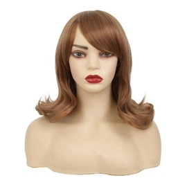 Amnenl Blonde Wig for White Women Straight Shoulder Length Wigs Syntheic Fiber Wig for Daily Part Use