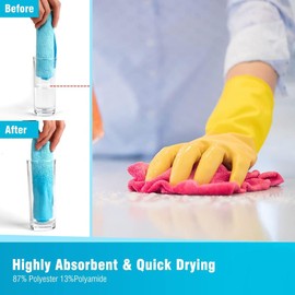 Microfiber Cleaning Cloths, Pack of 12, Highly Absorbent Cleaning Supplies, Lint Free Cloths for Multiple-use, Powerful Dust Removal Cleaning Rags for House, Kitchen, Car Care(12x12 inch)