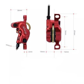 Zoom HB 876E 2-PIN 4-Pistons E-Bike Hydraulic Brake Set, 180mm Rotors, Pre-Bled Caliper Lever, Mounting Adapter (Black & 2-PIN Connector) 900/1850mm