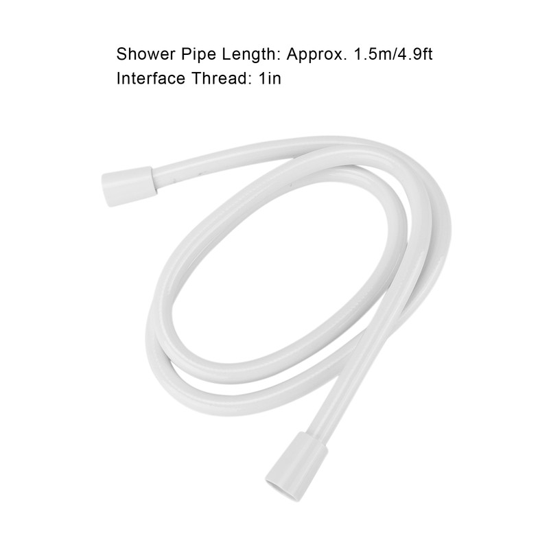 Handheld Shower Head Hose Kit 1in Thread 4.9ft Pipe Accessory