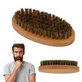 Cepillo Para Barba De 11cm,Cerdas De Jabalí De Bigote Para Hombres
