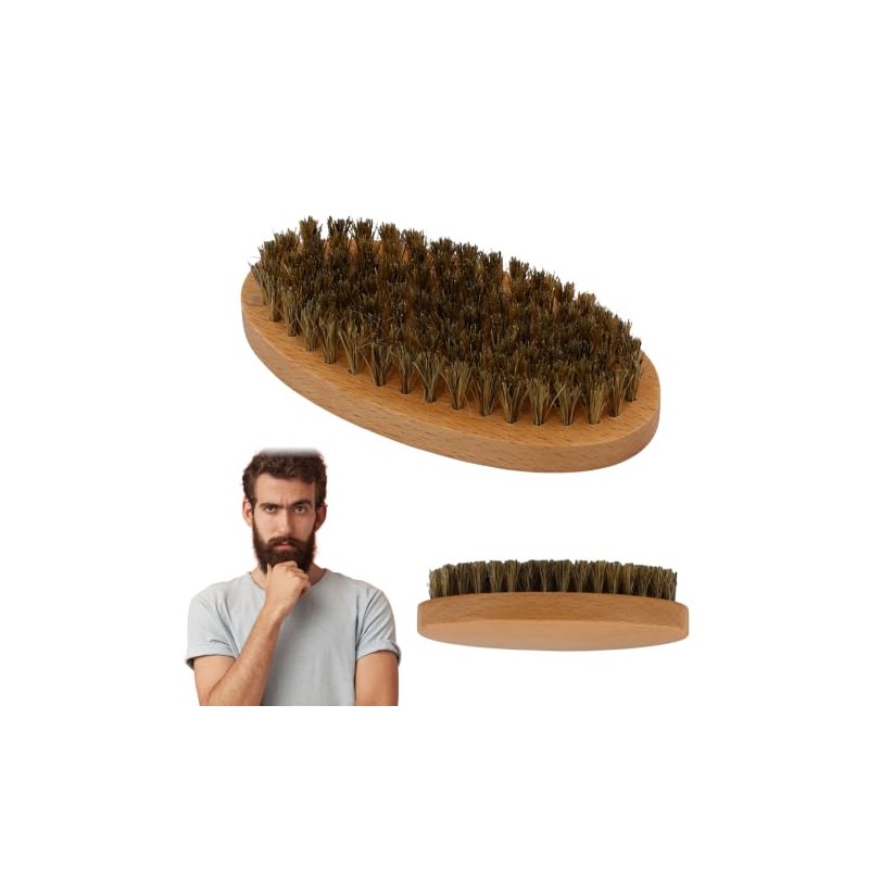 Cepillo Para Barba De 11cm,Cerdas De Jabalí De Bigote Para