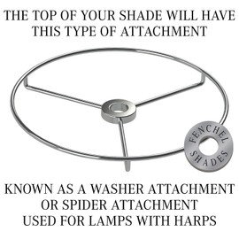 FenchelShades.com Lampshade 4" Top Diameter x 24" Bottom Diameter x 15" Slant Height with Washer (Spider) Attachment for Lamps with a Harp (Linen Bison)