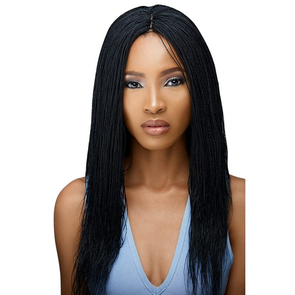 Braided Wigs, WOW BRAIDS Twisted Wigs, Micro Million Twist Wig - Color 1 - 18 Inches. Synthetic Hand Braided Wigs for Black Women., #1