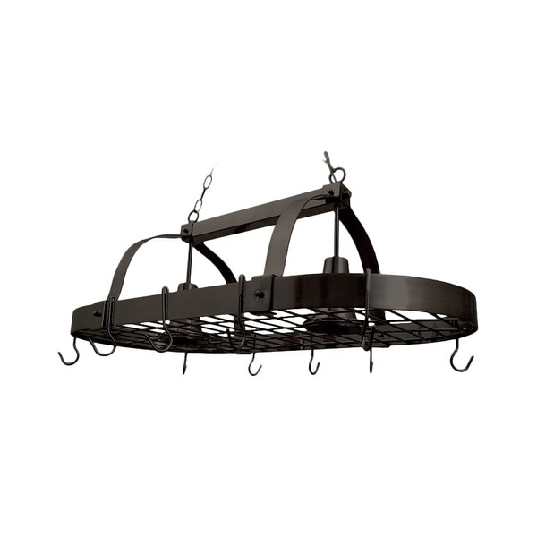 Elegant Designs PR1000-ORB Home Collection 2 Light Kitchen Pot Rack with Downlights, 3.85", Oil Rubbed Bronze