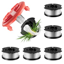 7 Pcs AF-100 Weed Eater Spools Compatible with Black and Decker String Trimmer, 0.065’’ AFS Automatic Feed Replacement Spool, 6 Pcs Trimmer Spools(180ft Total), 1 Pcs RC-100-P Trimmer Cap and Spring