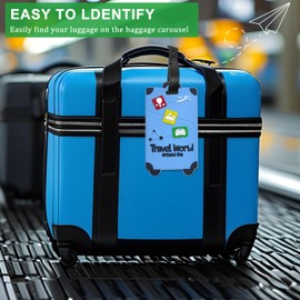  4 Pcs Silicone Luggage Tag,Travel Bag Tags with Name ID Card,Luggage Tags for Suitcases,Bag Tag (Green)