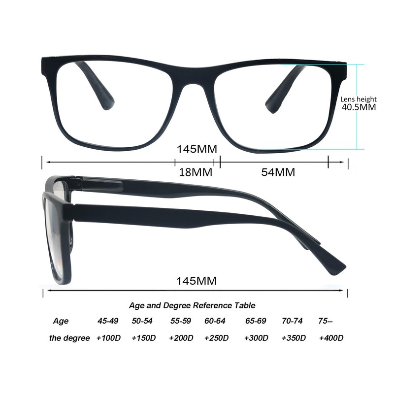OLOMEE-Gafas de lectura 4.5 de gran tamaño, grandes y cuadradas,