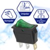 Switch Single Pole Green Luminous 250V 15A 3 Buttons 6.3