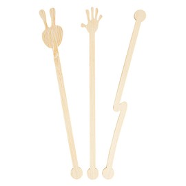 Pack of 100 Assorted Mixers, 14 cm, Natural Bamboo