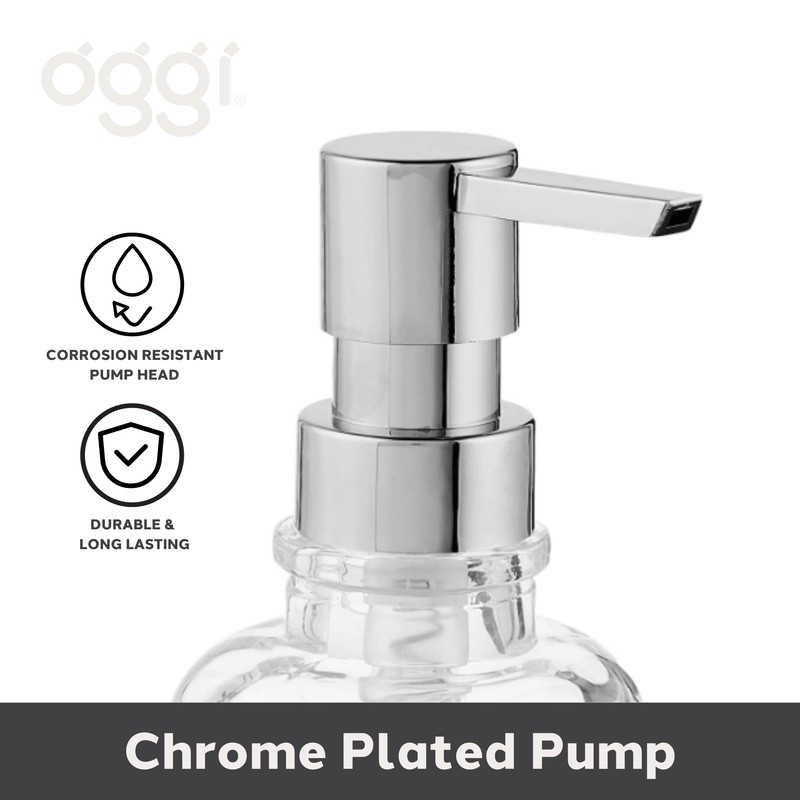 Oggi 12oz Round Glass Lotion and Soap Dispenser for Kitchen