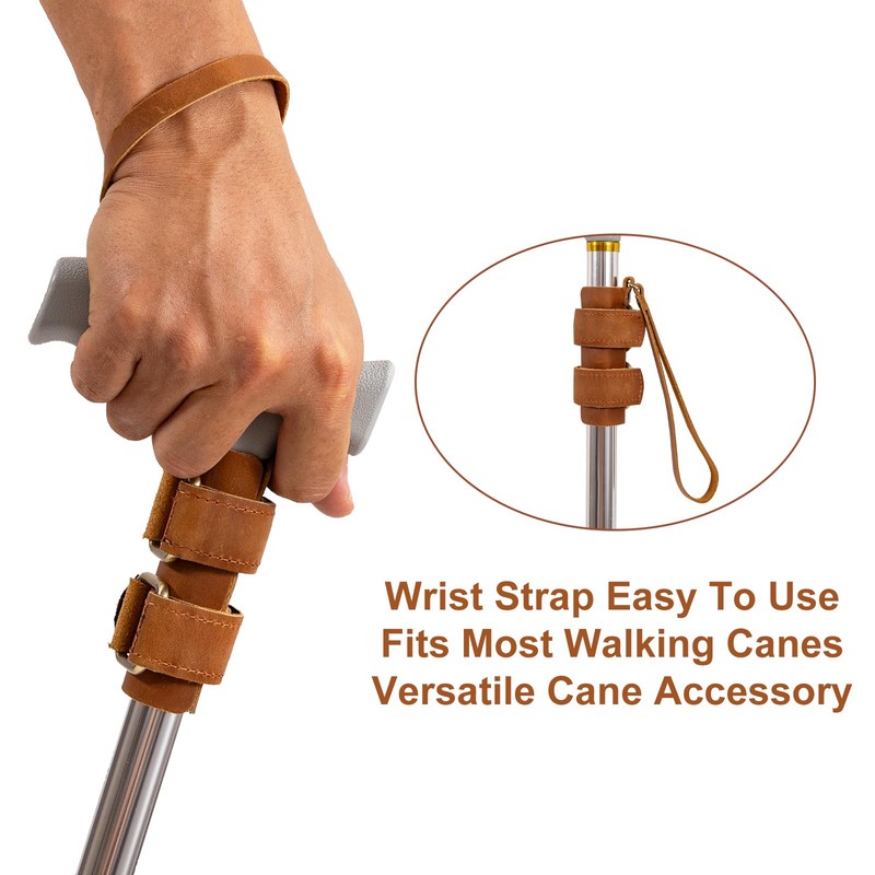 YLZZMDQSZ Adjustable Cane Strap for Wrist - Secure Leather Wrist