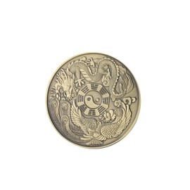 Chinese Coin Dragon Phoenix Yin Yang Commemorative Collectible for Cryptocurrency Enthusiasts Gift Art Crafts Decoration for Souvenir Gift Collectors