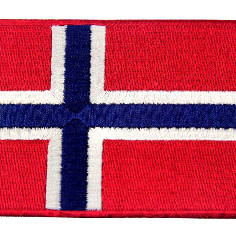 Norway Flag Embroidered Emblem Norwegian National Iron On Sew On