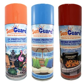 SUNGUARD UV Protectant Variety Combo to Extend The Life of Outdoor Décor, Fabrics, & High Heat Surfaces (3-Pack)
